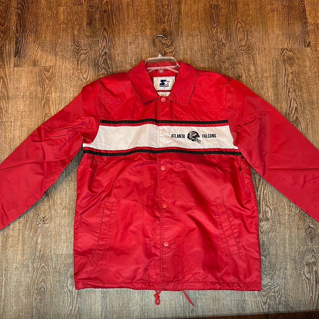 Men’s starter Atlanta Falcons lined button up raincoat size large