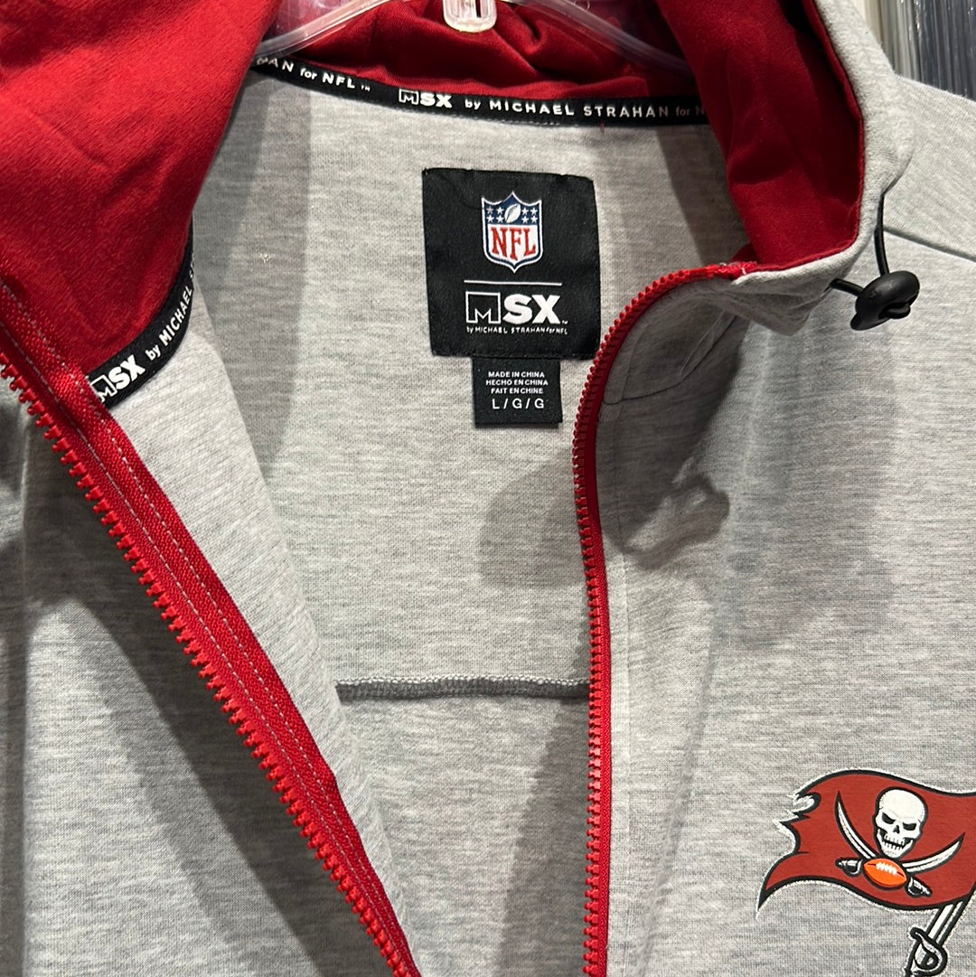 Men’s Tampa Bay, buccaneers, Michael Strahan brand half zip hoodie, size large