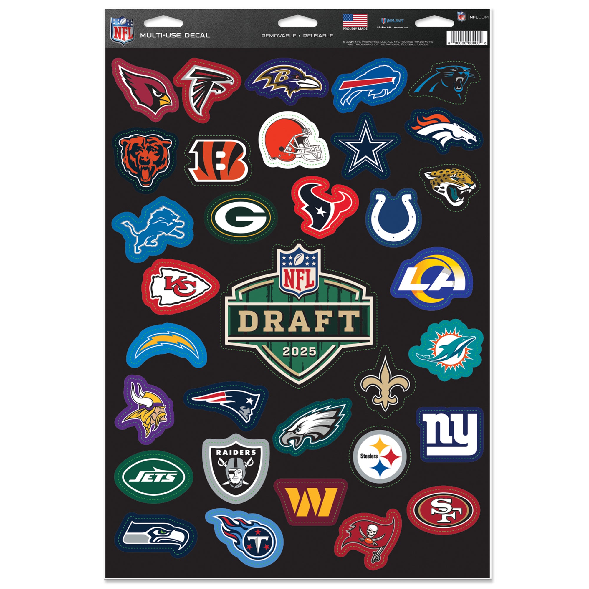2025 NFL draft multiuse decal pack