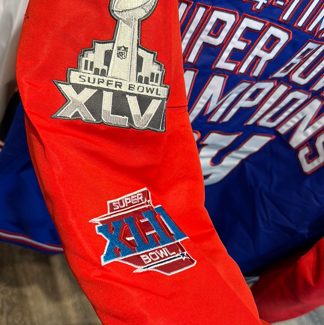 Men’s New York, giants, for time, Super Bowl, champions, jacket, size large