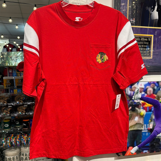 Men’s Chicago, Blackhawks starter T-shirt, size large
