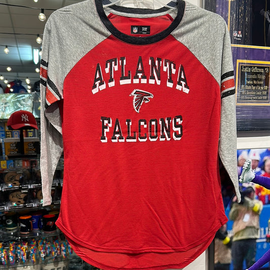 Women’s Atlanta Falcons, three-quarter sleeve size small